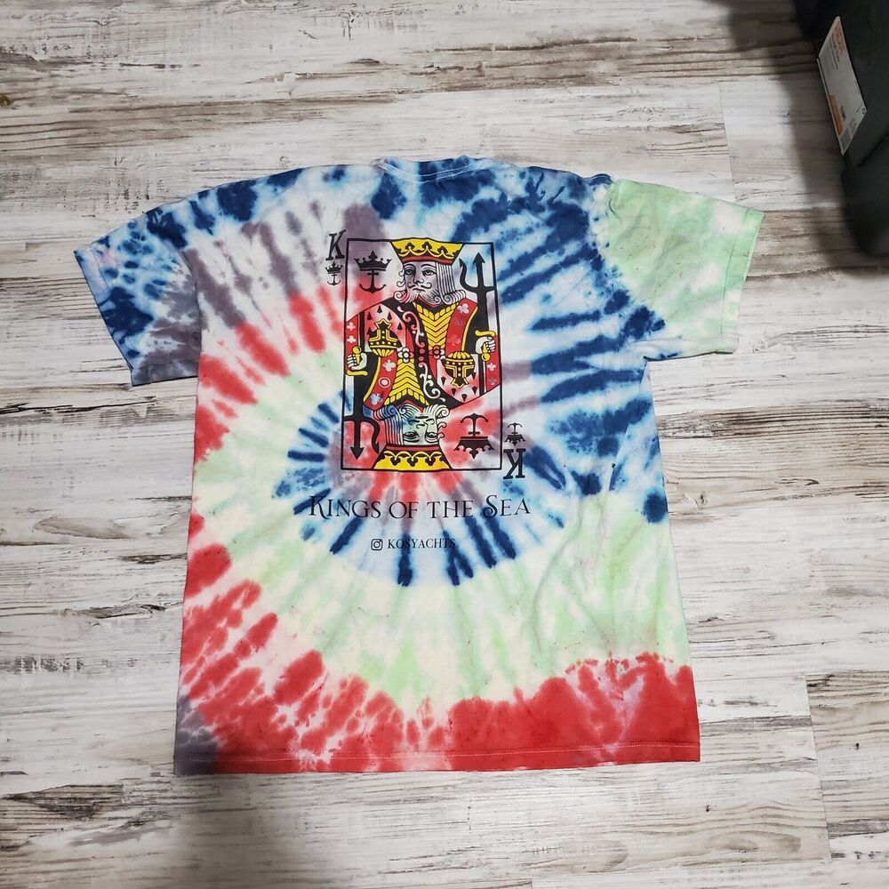 KOS Yachts Tye Dye Adult Shirt Size Medium Spiral Hand Dyed Kings Of The Sea